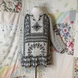 NWT Tolani Silk Boho Peasant Blouse